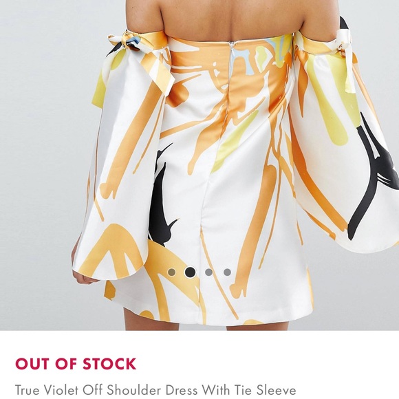 NWT ASOS True Violet Off Shoulder Dress - Picture 2 of 4